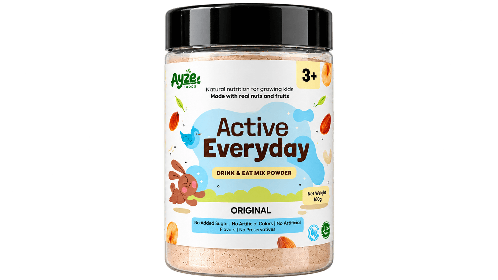 Ayze Active Everyday original drink and eat mix powder, 160 grams, ages 3 plus.